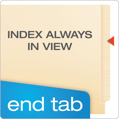 Pendaflex SmartShield End Tab File Folders, Straight Tabs, Letter Size, Manila, 75/Box