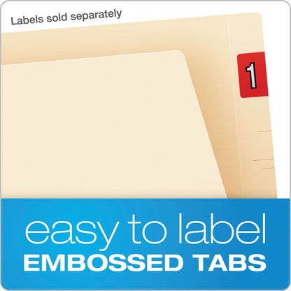 Pendaflex Manila Laminated End Tab Fastener Folders, 1 Fastener, Letter Size, 11-pt Manila Exterior, 50/Box
