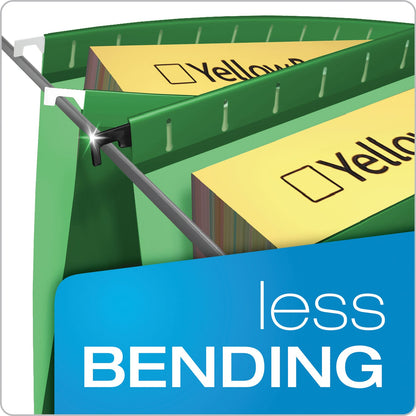 Pendaflex SureHook Hanging Folders, Legal Size, 1/5-Cut Tabs, Bright Green, 20/Box