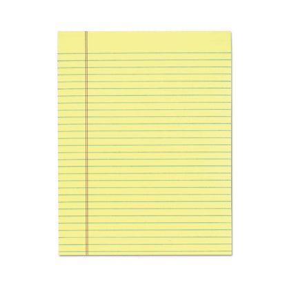 TOPS "The Legal Pad" Glue Top Pads, Wide/Legal Rule, 50 Canary-Yellow 8.5 x 11 Sheets, 12/Pack