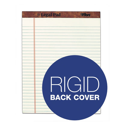 TOPS "The Legal Pad" Ruled Perforated Pads, Wide/Legal Rule, 50 Green-Tint 8.5 x 11.75 Sheets, Dozen