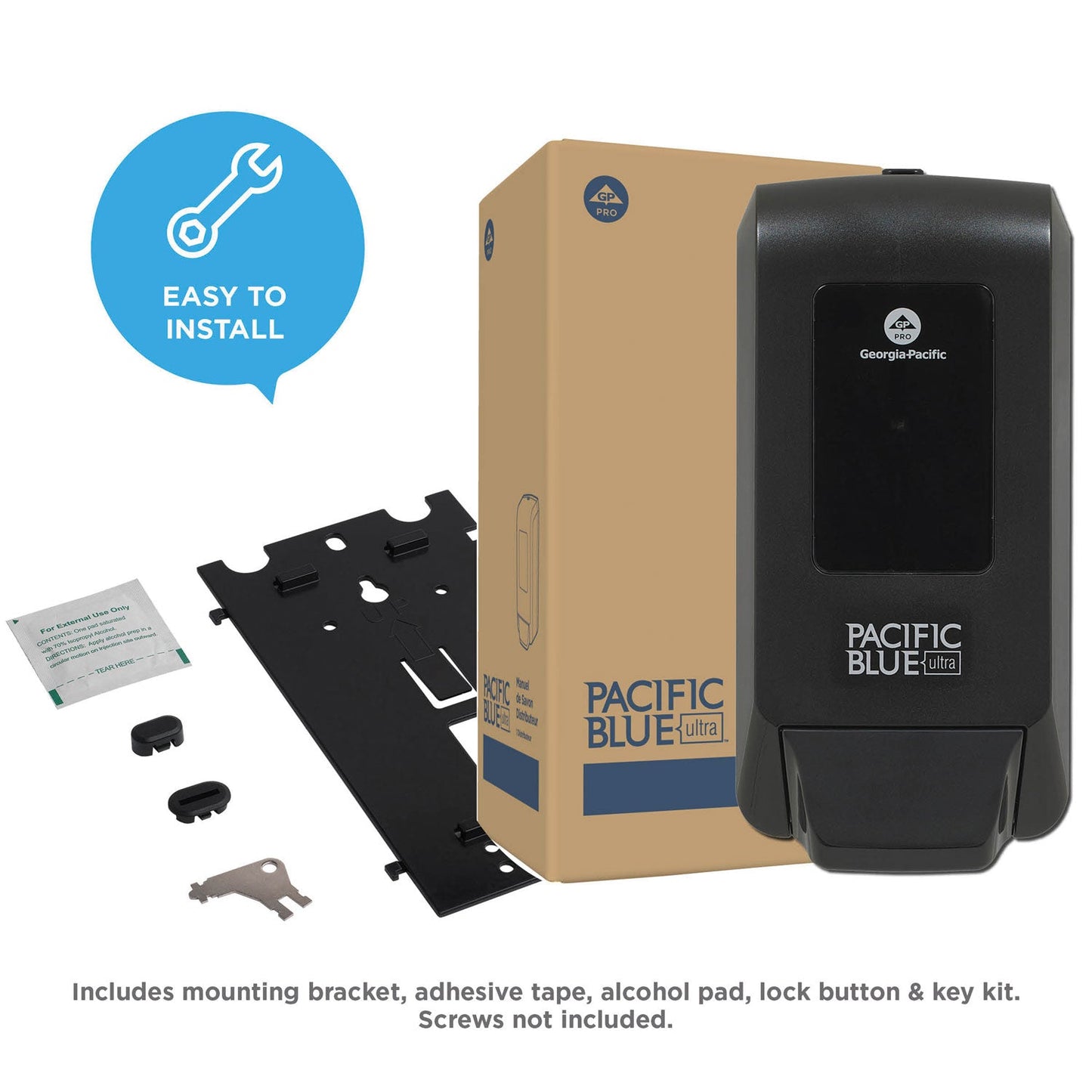 Georgia Pacific Pacific Blue Ultra Soap/Sanitizer Dispenser 1,200 mL Refill, 5.6 x 4.4 x 11.5, Black