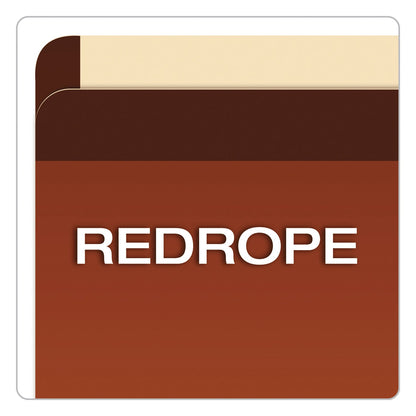 Pendaflex Premium Reinforced Expanding File Pockets, 3.5" Expansion, Legal Size, Red Fiber, 10/Box