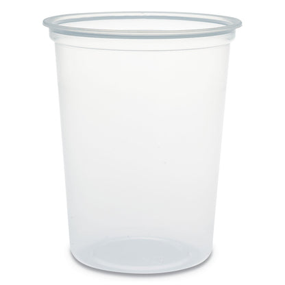 Dart Microgourmet Plastic Deli Container, 32 oz, 4.7" Diameter x 5.7"h, Clear, 500/Carton
