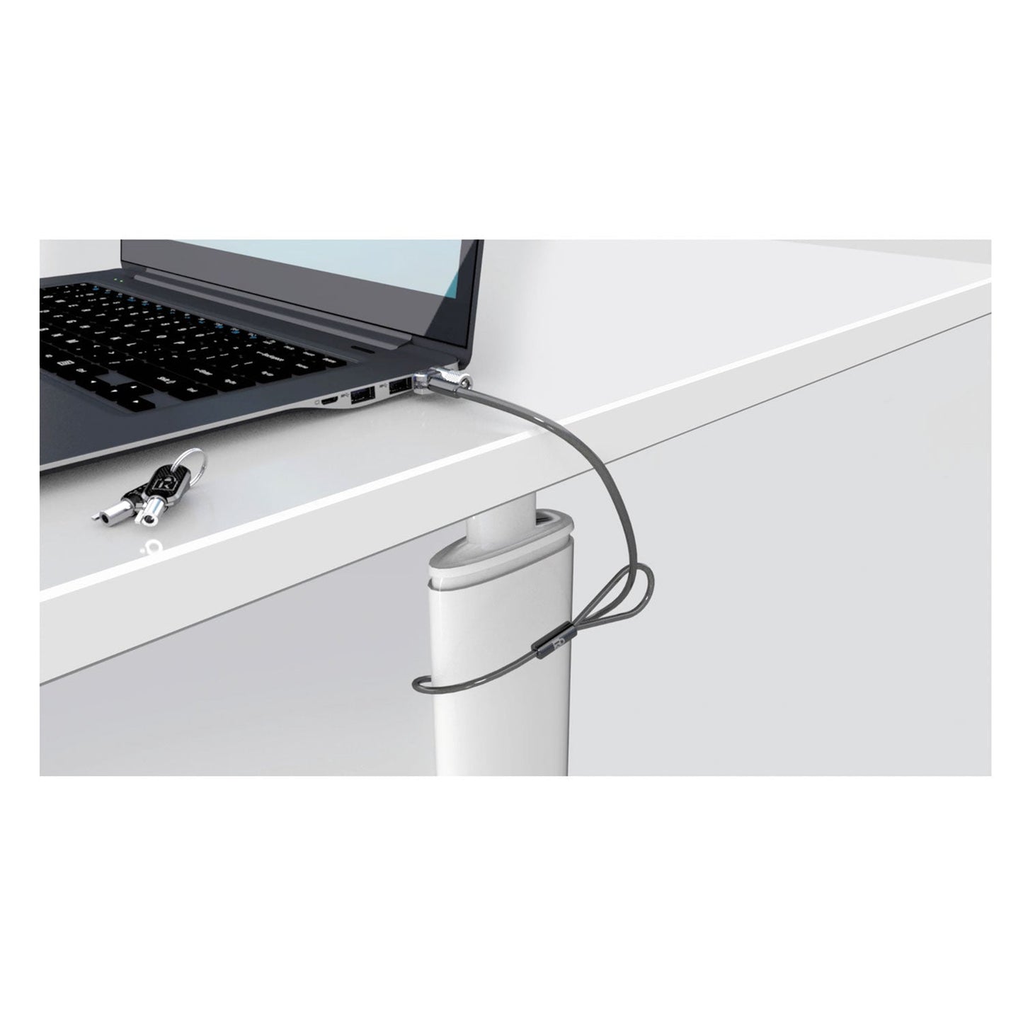 Kensington MicroSaver 2.0 Keyed Laptop Lock, 6 ft Steel Cable, Silver, 2 Keys