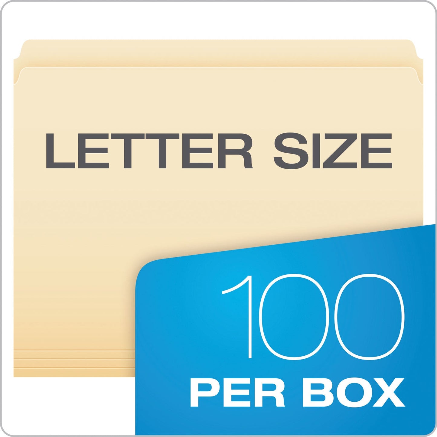 Pendaflex Manila File Folders, Straight Tabs, Letter Size, 0.75" Expansion, Manila, 100/Box