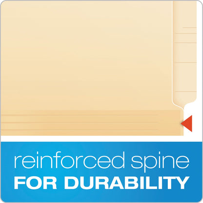 Pendaflex Manila Laminated Spine Shelf File Folders, Straight Tabs, Letter Size, Manila, 50/Box