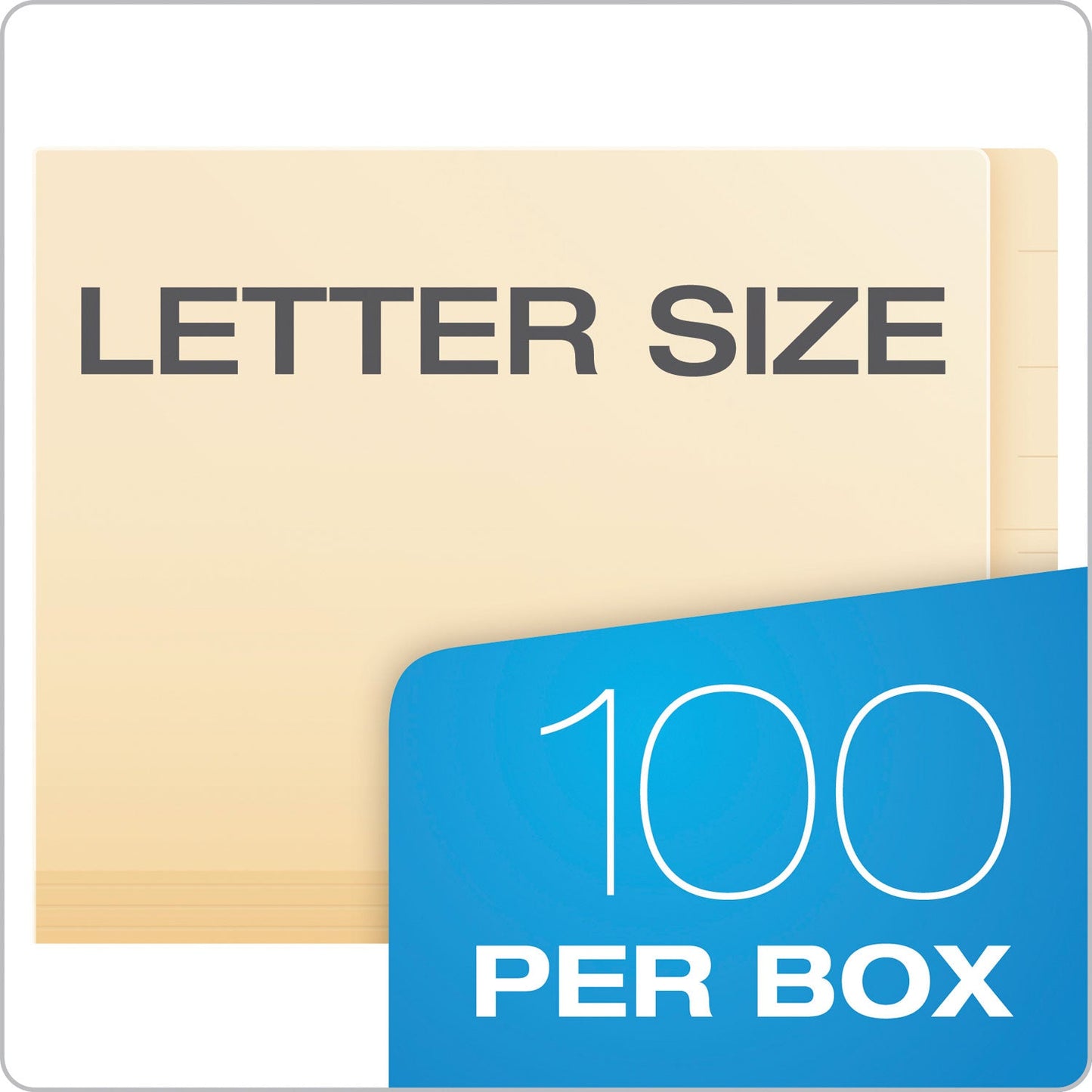 Pendaflex Manila Laminated Spine Shelf File Folders, Straight Tabs, Letter Size, Manila, 100/Box