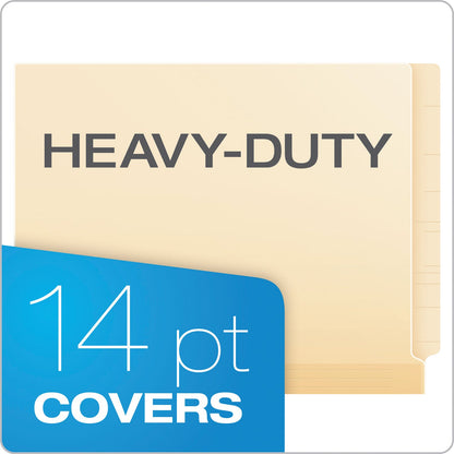 Pendaflex Manila Laminated Spine Shelf File Folders, Straight Tabs, Letter Size, Manila, 50/Box