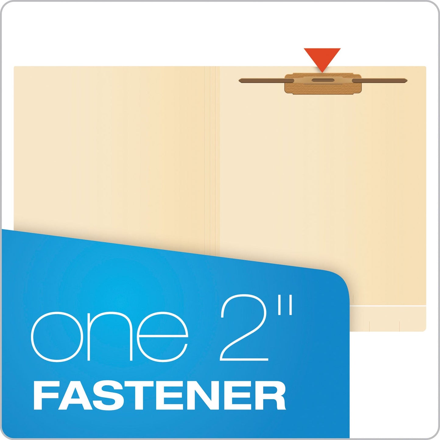 Pendaflex Manila Laminated End Tab Fastener Folders, 1 Fastener, Letter Size, 11-pt Manila Exterior, 50/Box