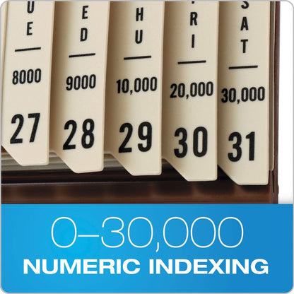 Pendaflex General Purpose Indexed Sorter, 31 Dividers, Alpha/Numeric/Month/Date/Day Index, Letter Size, Brown Frame