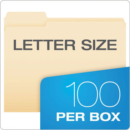 Pendaflex Manila File Folders, 1/3-Cut Tabs: Left Position, Letter Size, 0.75" Expansion, Manila, 100/Box
