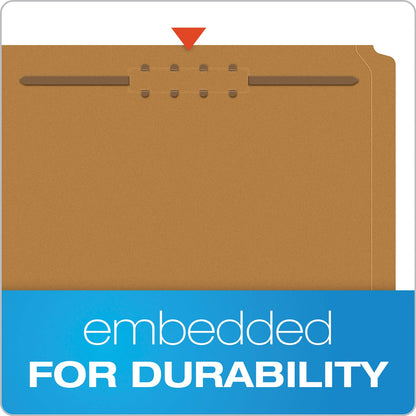Pendaflex Kraft Fastener Folders, 1/3-Cut Tabs: Assorted, 2 Fasteners, Legal Size, Kraft Exterior, 50/Box