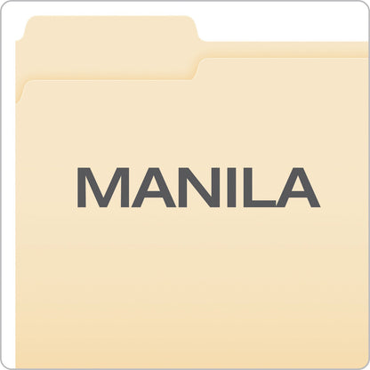 Pendaflex Manila Fastener Folders, 1/3-Cut Tabs: Assorted, 2 Fasteners, Letter Size, Manila Exterior, 50/Box