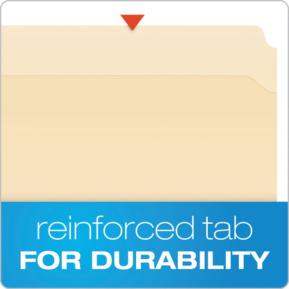 Pendaflex Manila Fastener Folders, 1/3-Cut Tabs: Assorted, 2 Fasteners, Letter Size, Manila Exterior, 50/Box
