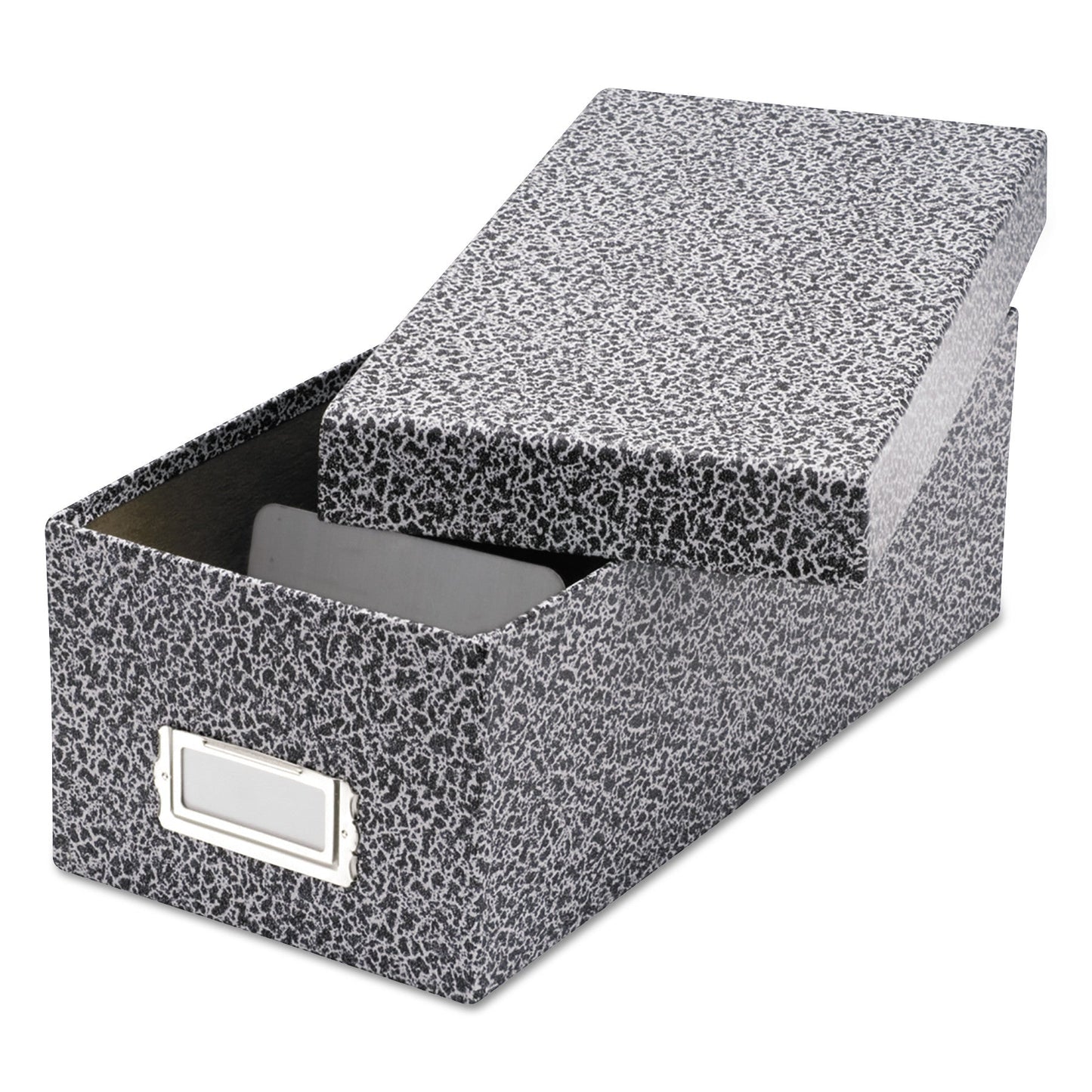 Oxford Reinforced Board Card File, Lift-Off Cover, Holds 1,200 3 x 5 Cards, 5.13 x 11 x 3.63, Black/White