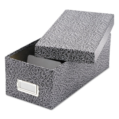 Oxford Reinforced Board Card File, Lift-Off Cover, Holds 1,200 3 x 5 Cards, 5.13 x 11 x 3.63, Black/White