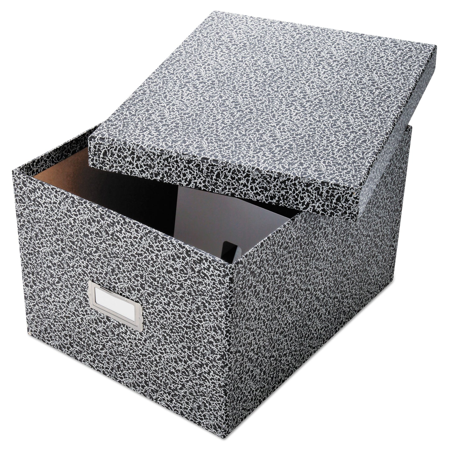 Oxford Reinforced Board Card File, Lift-Off Cover, Holds 1,200 6 x 9 Cards, 9 x 11 x 6.75, Black/White
