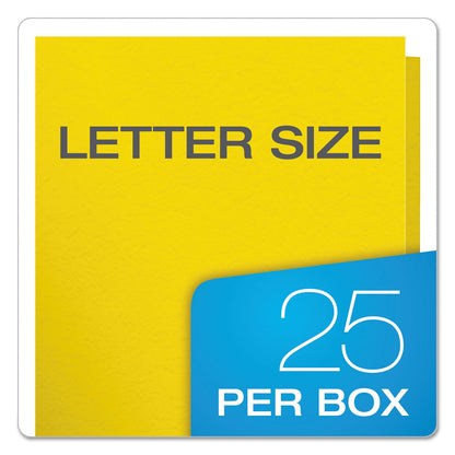 Oxford Twin-Pocket Folders with 3 Fasteners, 0.5" Capacity, 11 x 8.5, Yellow, 25/Box