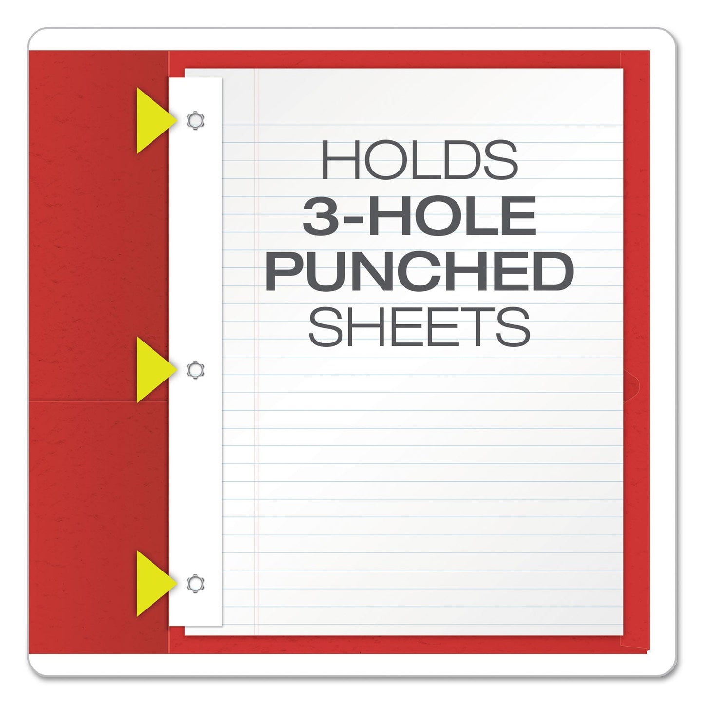 Oxford Twin-Pocket Folders with 3 Fasteners, 0.5" Capacity, 11 x 8.5, Red, 25/Box