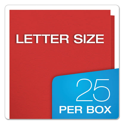Oxford Twin-Pocket Folders with 3 Fasteners, 0.5" Capacity, 11 x 8.5, Red, 25/Box