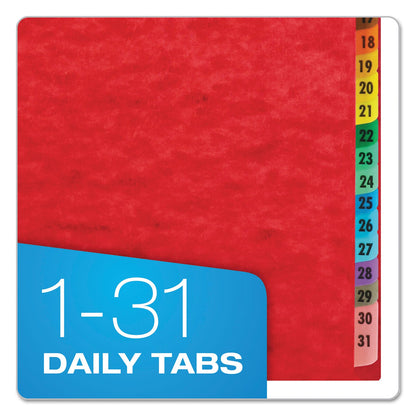 Pendaflex Expanding Desk File, 31 Dividers, Date Index, Letter Size, Red Cover