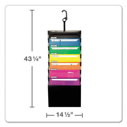 Pendaflex Desk Free Hanging Organizer With Case, 1" Expansion, 6 Sections, Buckle Closure, Letter Size, Black
