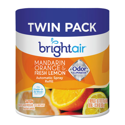BRIGHT Air Automatic Spray Air Freshener Refill, Mandarin Orange and Fresh Lemon, 6.17 oz Aerosol Spray  6/Carton