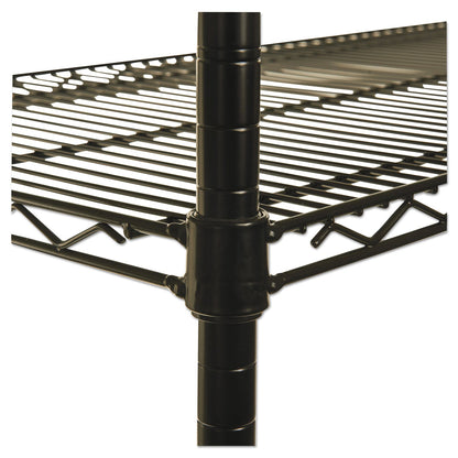Alera NSF Certified Industrial Four-Shelf Wire Shelving Kit, 36w x 18d x 72h, Black