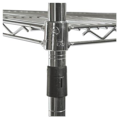 Alera NSF Certified 4-Shelf Wire Shelving Kit with Casters, 48w x 18d x 72h, Silver