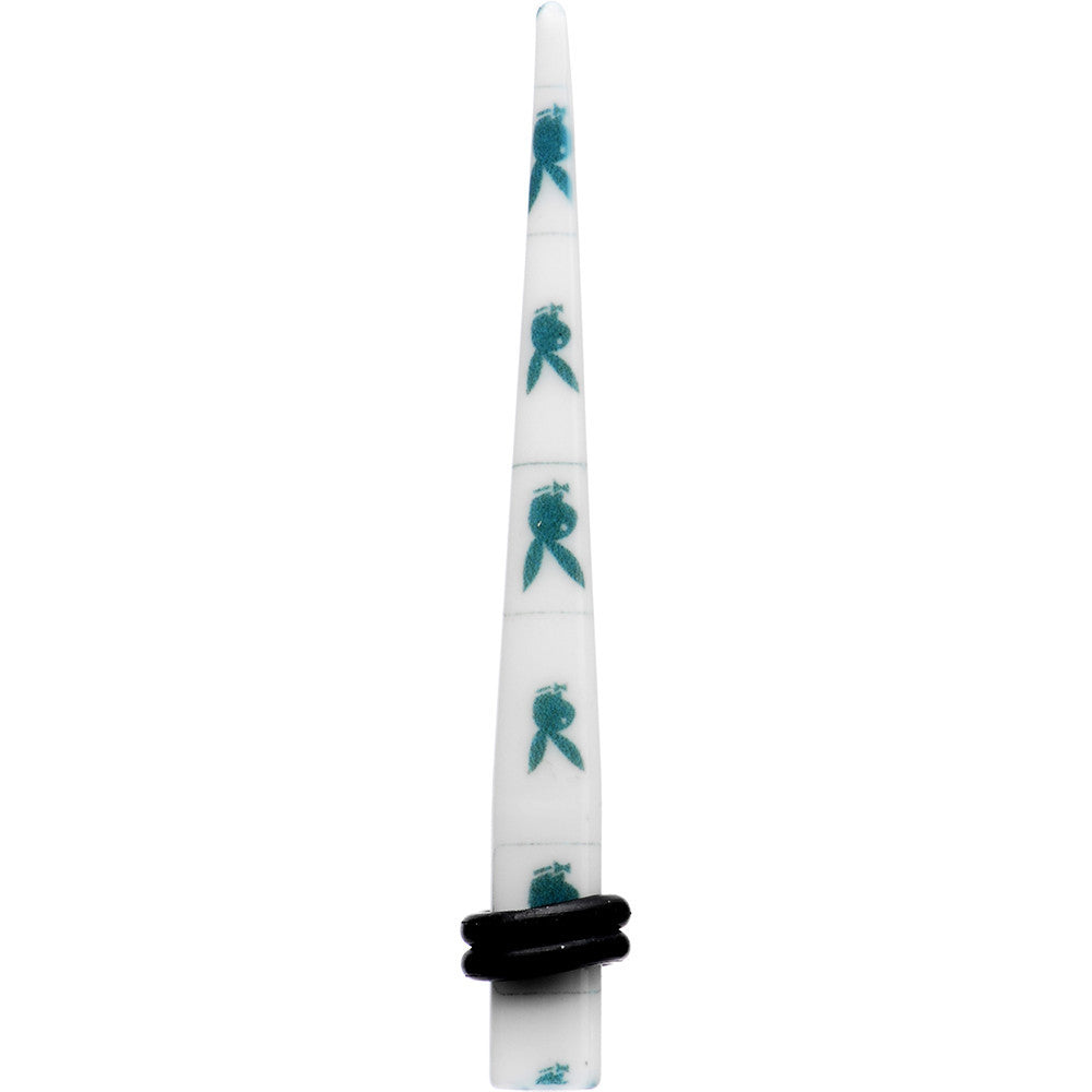 4G White Teal Acrylic Playboy Rabbit Head Taper