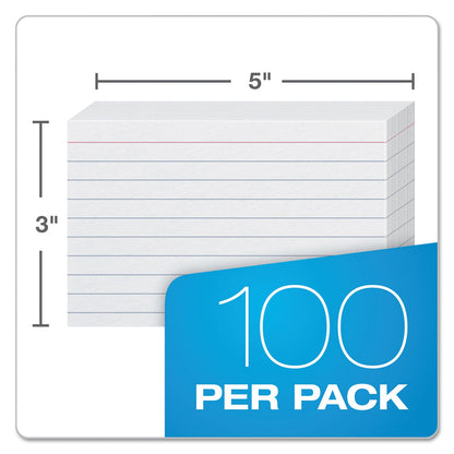 Oxford Ruled Index Cards, 3 x 5, White, 100/Pack