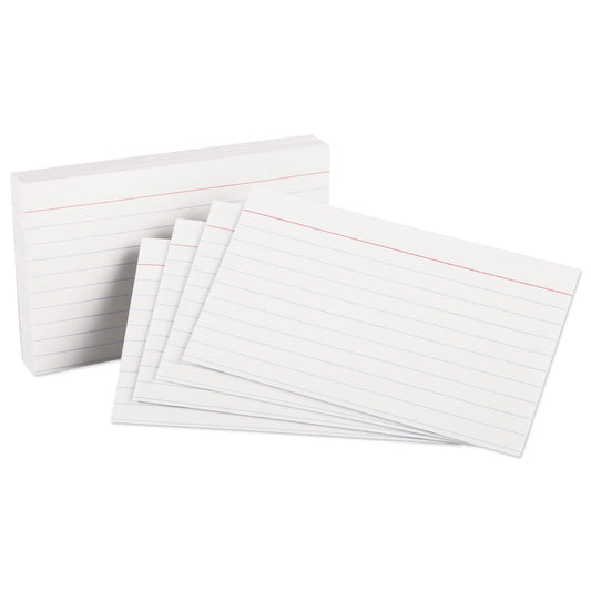 Oxford Heavyweight Ruled Index Cards, 3 x 5, White, 100/Pack