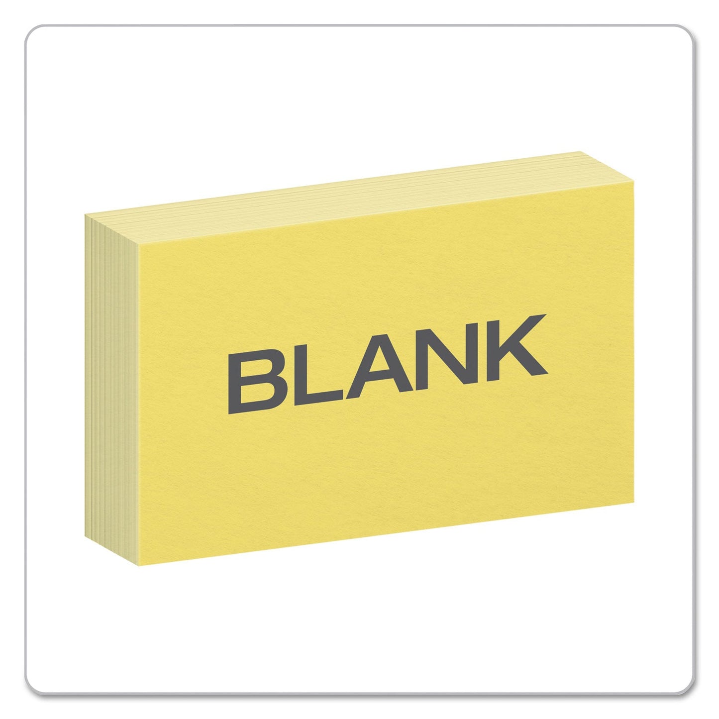 Oxford Unruled Index Cards, 3 x 5, Canary, 100/Pack
