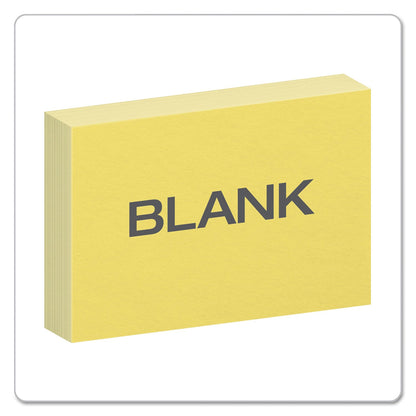 Oxford Unruled Index Cards, 4 x 6, Canary, 100/Pack