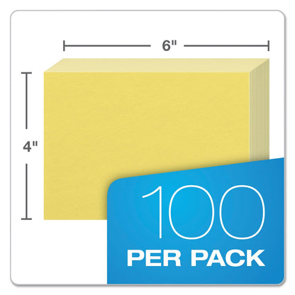 Oxford Unruled Index Cards, 4 x 6, Canary, 100/Pack
