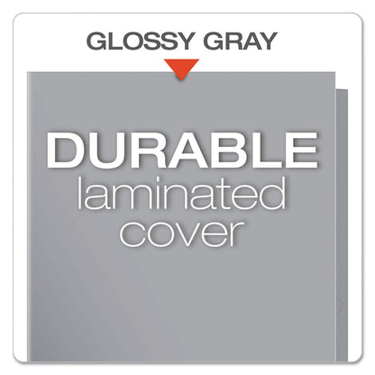 Oxford High Gloss Laminated Paperboard Folder, 100-Sheet Capacity, 11 x 8.5, Gray, 25/Box