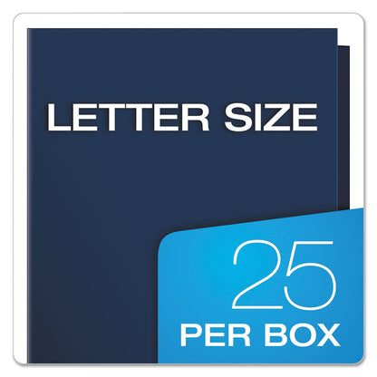 Oxford High Gloss Laminated Paperboard Folder, 100-Sheet Capacity, 11 x 8.5, Navy, 25/Box