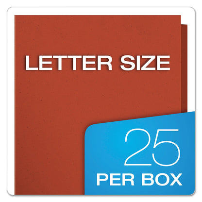 Oxford Earthwise by Oxford 100% Recycled Paper Twin-Pocket Portfolio, 100-Sheet Capacity, 11 x 8.5, Red, 25/Box