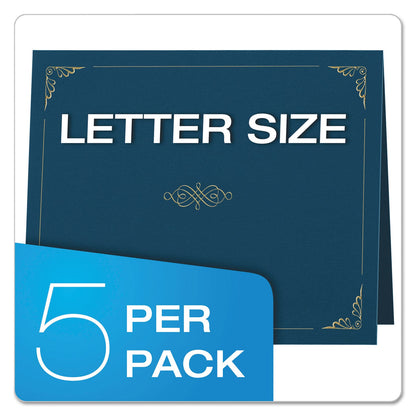 Oxford Certificate Holder, 11.25 x 8.75, Dark Blue, 5/Pack