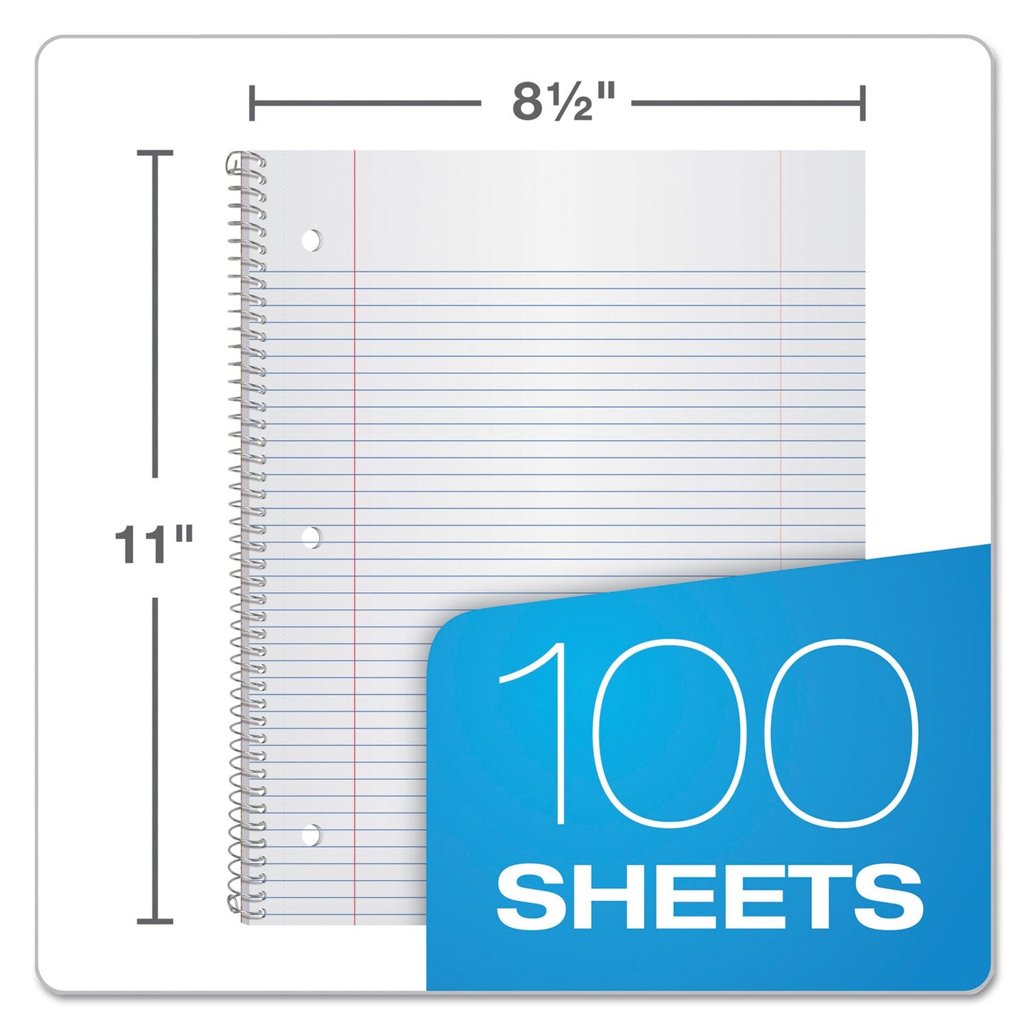 Oxford Earthwise by Oxford Recycled Single Subject Notebook, Medium/College Rule, Randomly Assorted Covers, 11 x 8.5, 100 Sheets