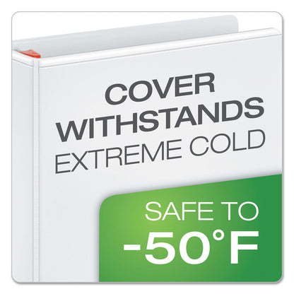 Cardinal XtraLife ClearVue Non-Stick Locking Slant-D Ring Binder, 3 Rings, 5" Capacity, 11 x 8.5, White