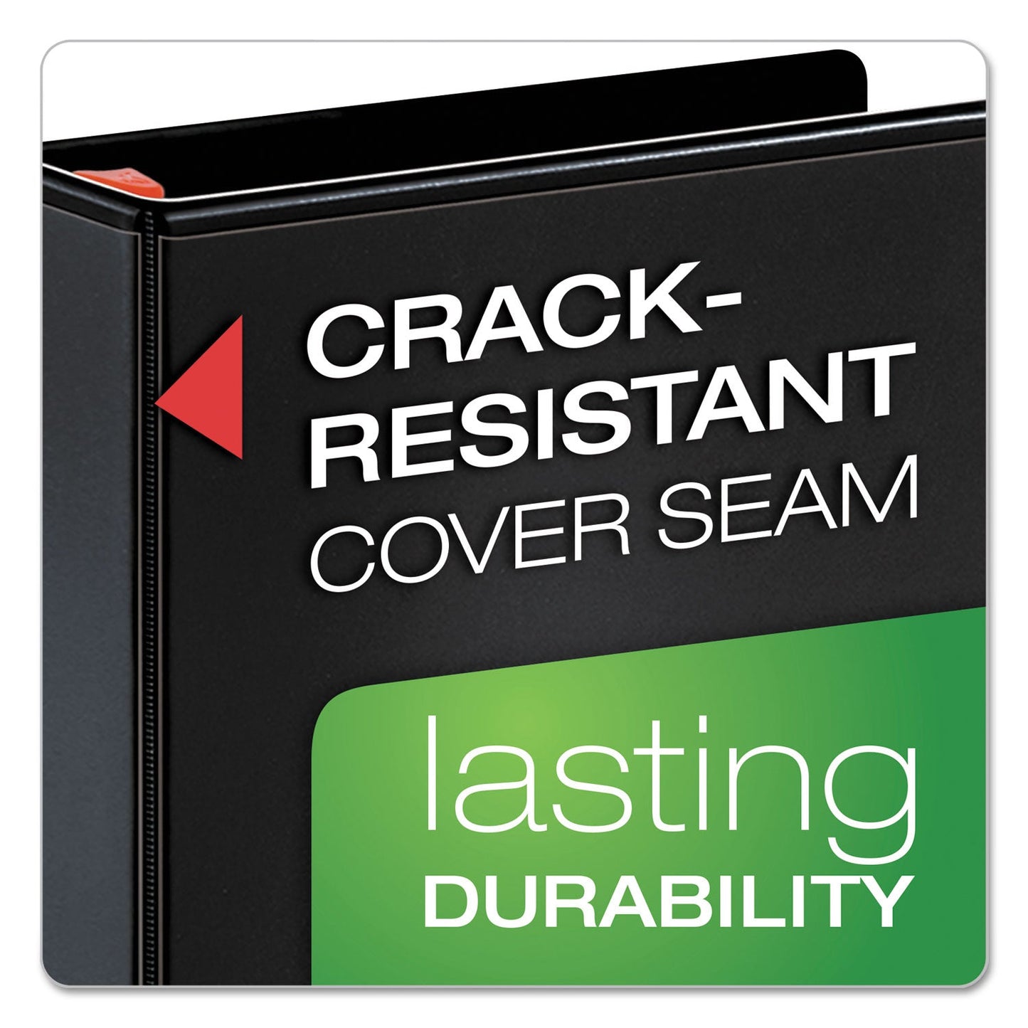 Cardinal XtraLife ClearVue Non-Stick Locking Slant-D Ring Binder, 3 Rings, 6" Capacity, 11 x 8.5, Black