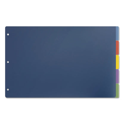 Cardinal Tabloid-Size Poly Index Divider, 5-Tab, 11 x 17, Assorted, 1 Set
