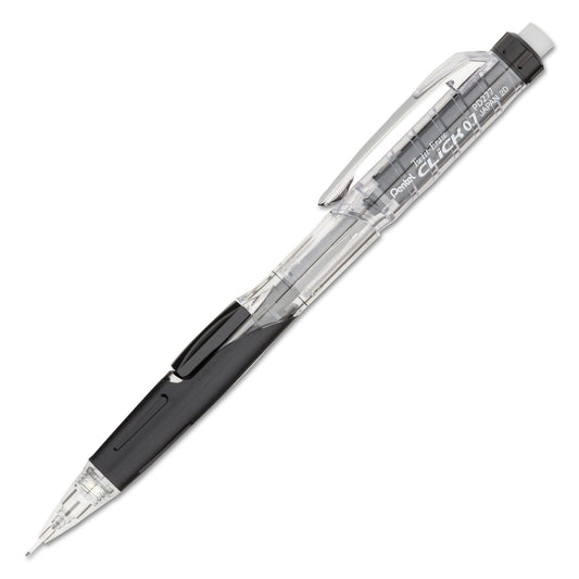 Pentel Twist-Erase CLICK Mechanical Pencil, 0.7 mm, HB (#2.5), Black Lead, Black Barrel
