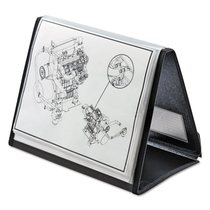 Cardinal ShowFile Horizontal Display Easel, 20 Letter-Size Sleeves, Black