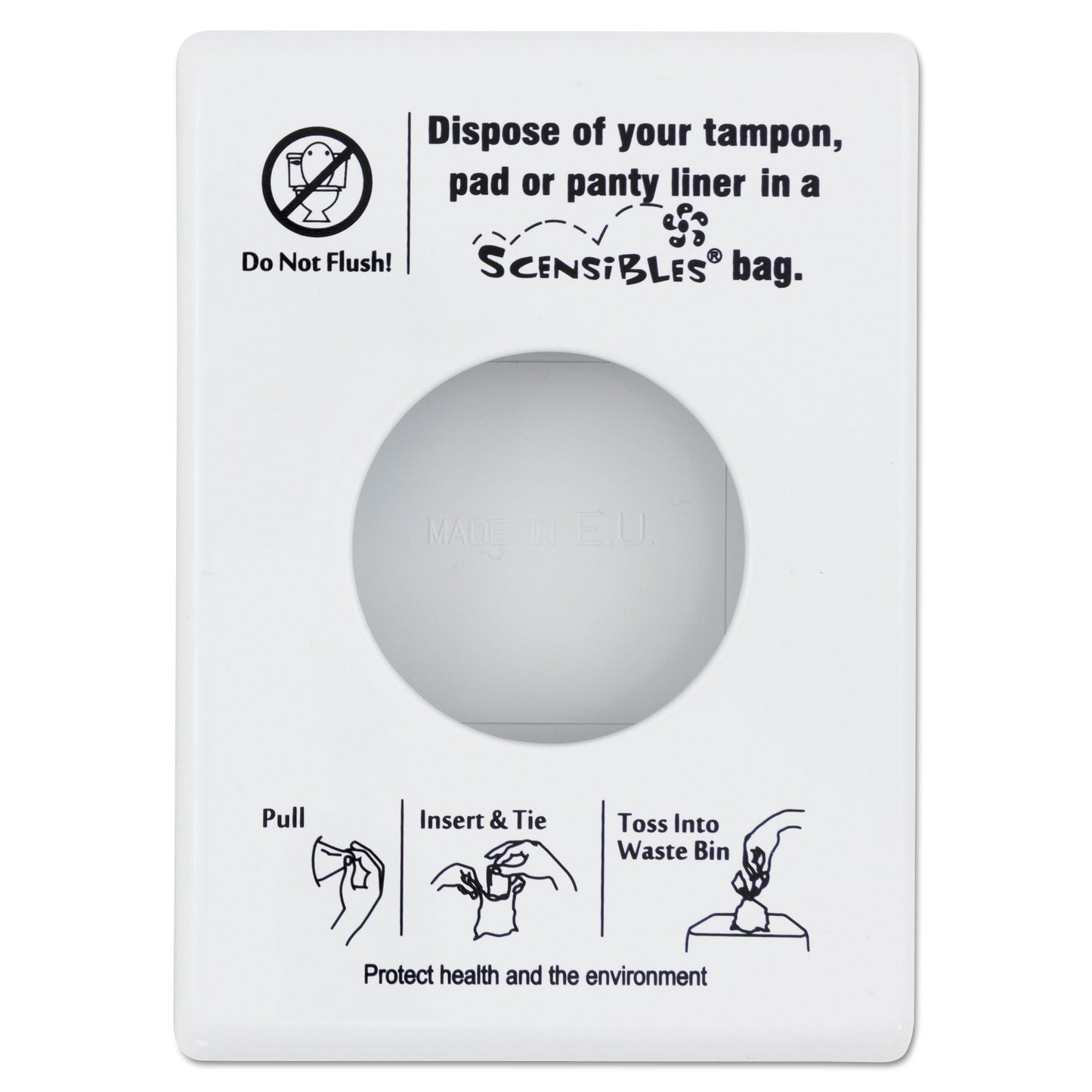 HOSPECO Scensibles Personal Disposal Bag Dispenser, Plastic, White
