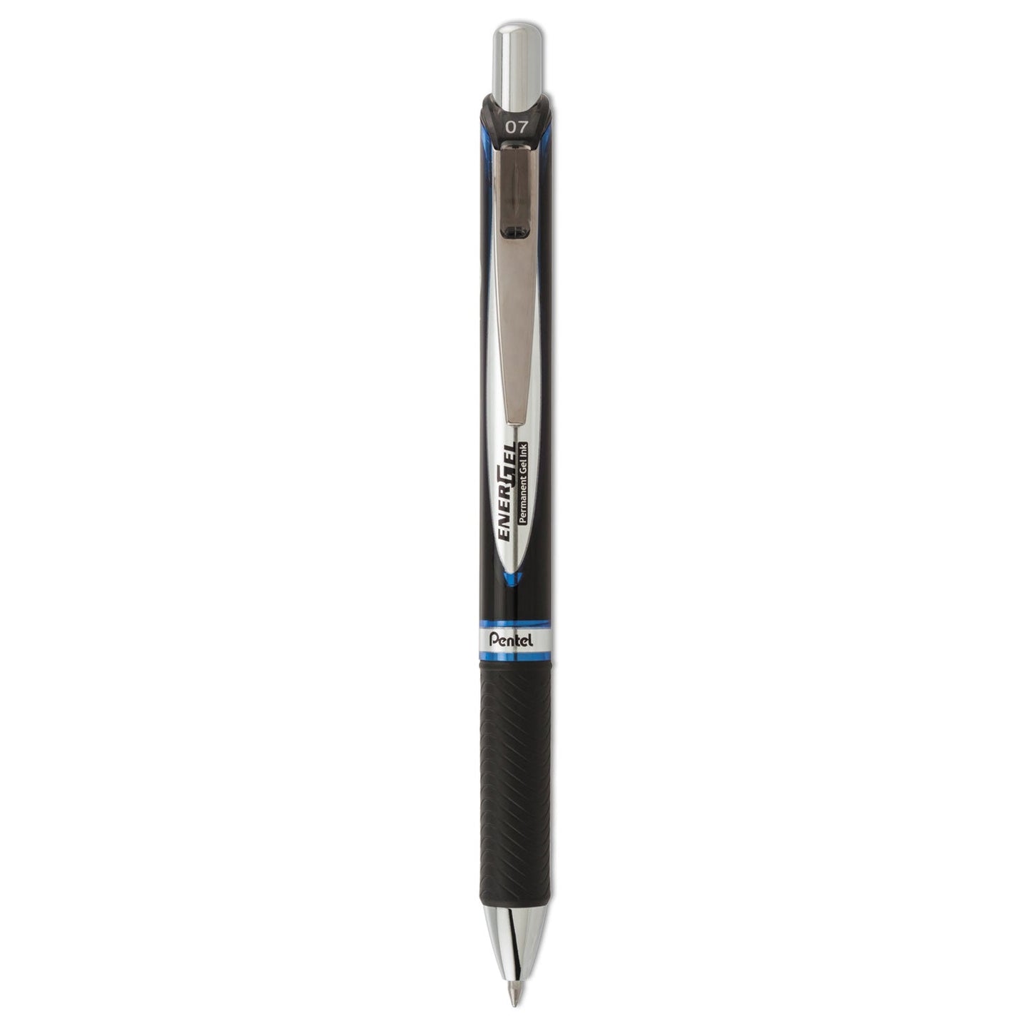 Pentel EnerGel PRO Permanent Ink Gel Pen, Retractable, Medium 0.7 mm, Blue Ink, Black Barrel