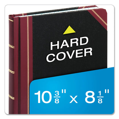 Boorum & Pease Extra-Durable Bound Book, Single-Page Record-Rule Format, Black/Maroon/Gold Cover, 10.13 x 7.78 Sheets, 300 Sheets/Book