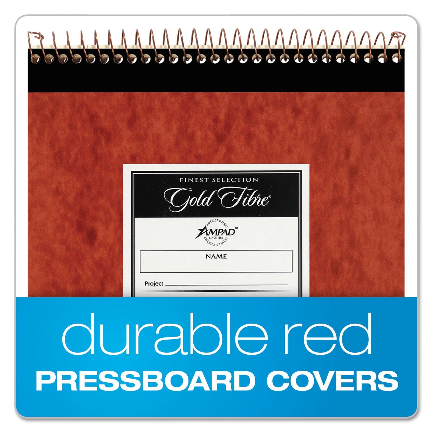 Ampad Gold Fibre Retro Wirebound Writing Pads, Wide/Legal Rule, Red Cover, 70 Antique Ivory 8.5 x 11.75 Sheets